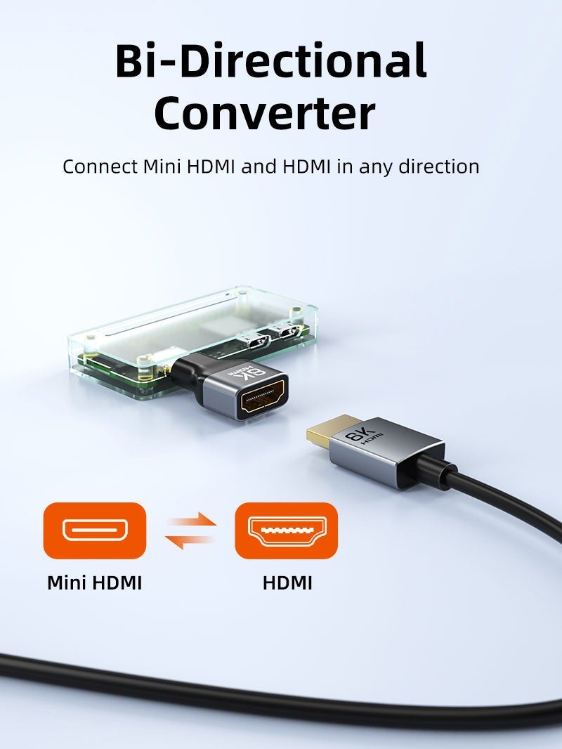 كابل تايم محول 8K ميني HDMI ذكر إلى HDMI أنثى - Image 3